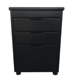 3-Drawer Desk Pedestal Black Pedestal