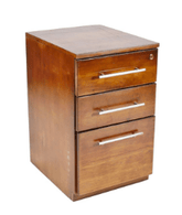 3-Drawer Desk Pedestal Brown Pedestal