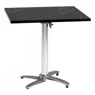 Black Square Bistro Table - 800mm Table Rentuu