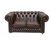 Chesterfield Leather 2 Seater Sofa Brown Sofa