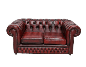 Chesterfield Leather 2 Seater Sofa Burgundy Sofa