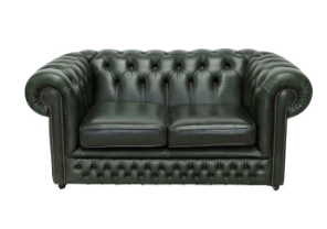 Chesterfield Leather 2 Seater Sofa Green Sofa