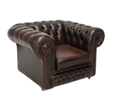 Chesterfield Leather Armchair Brown Chair