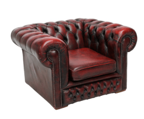 Chesterfield Leather Armchair Burgundy Chair