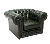 Chesterfield Leather Armchair Green Chair