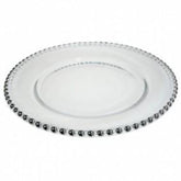 Glass Silver Beaded Plate Plate Rentuu