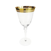 Patterned Gold Rim Red Wine Glass Wine Glass Rentuu