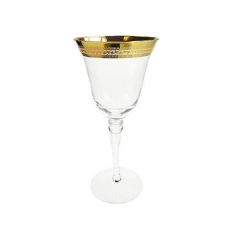 Patterned Gold Rim White Wine Glass Champagne Glass Rentuu