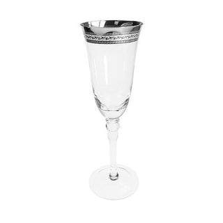 Patterned Silver Rim Champagne Glass Champagne Glass Rentuu