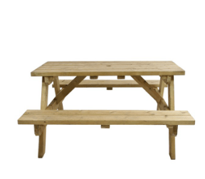 Picnic Bench with Table Teak Chairs