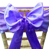 Satin Chair Bow - Purple Bow