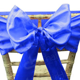 Satin Chair Bow - Royal Blue Bow