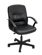 Slimline Leather Swivel Chair Black Chair