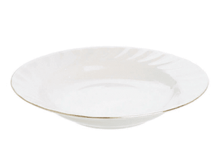 Soup Bowl Rimmed 9″ Gold Line (packs of 10) Tableware Rentuu