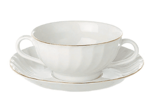 Soup Cup Saucer Gold Line (packs of 10) Tableware Rentuu