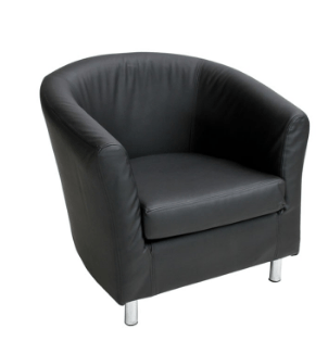 Swedish Tub Leather Chair Black Chair