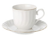 Tea/Coffee Cup Gold Line (packs of 10) Tableware Rentuu