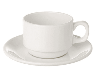 Tea/Coffee Saucer Plain White  (packs of 10) Tableware Rentuu