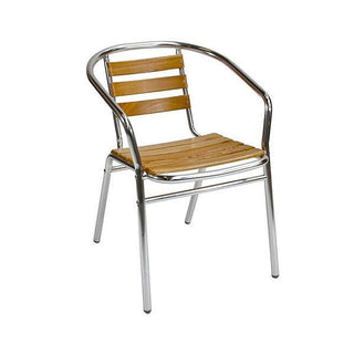 Teak & Aluminium Cafe Chair Chair Rentuu