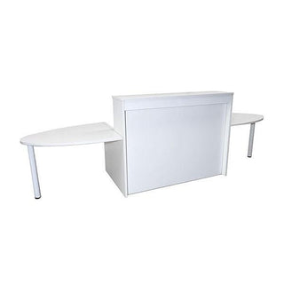 White Reception Desk With Curved Table Ends Reception Desk Rentuu