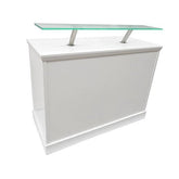 White Reception Desk With Perspex Shelf Reception Desk Rentuu
